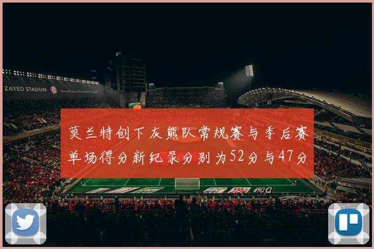 莫兰特创下灰熊队常规赛与季后赛单场得分新纪录分别为52分与47分